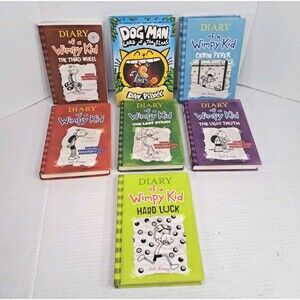 Diary of a Wimpy Kid & Dog Man Book Lot Hardcover & Paperback Collection Set